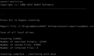 Avast - Analyse au démarrage avec Avast