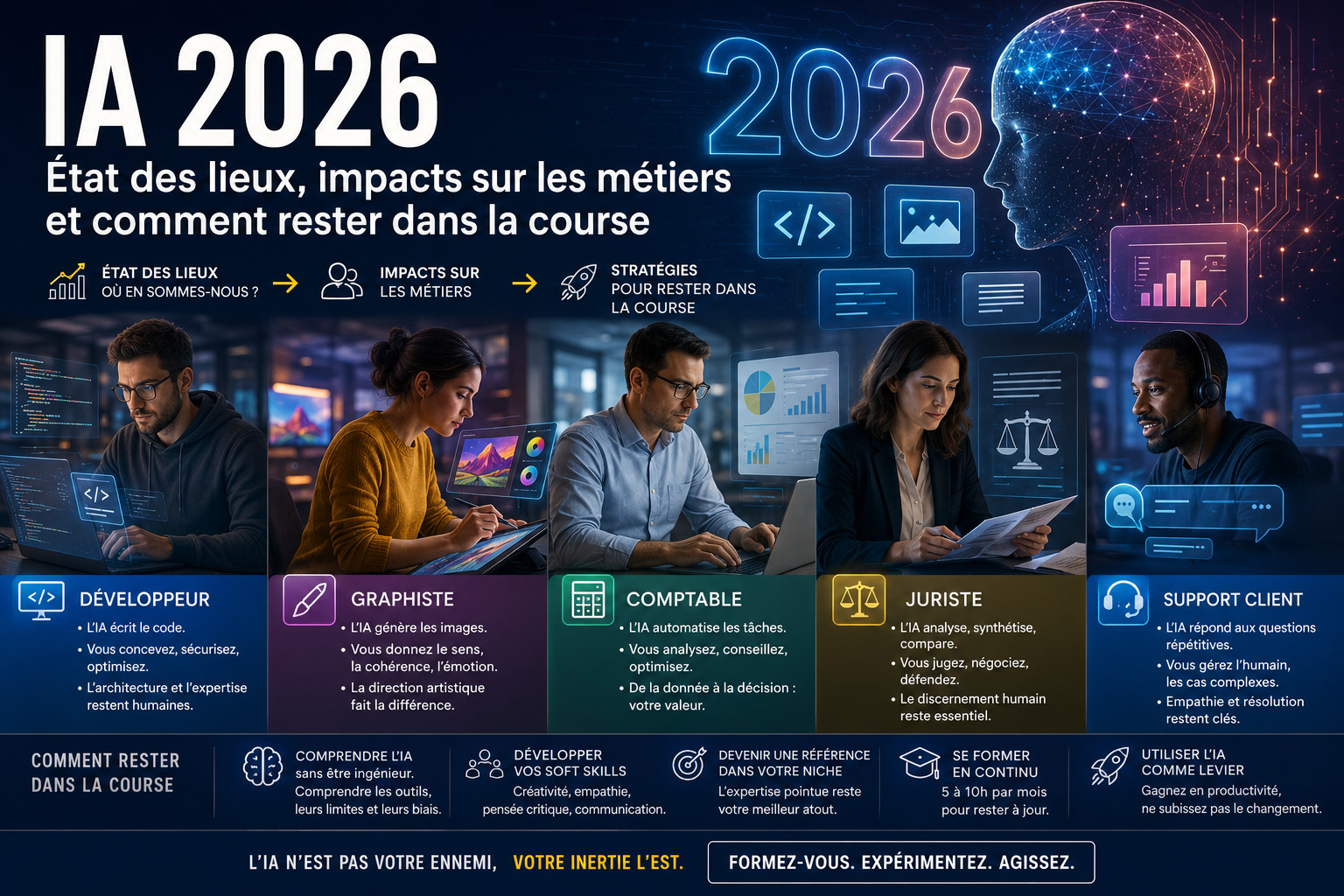 IA 2026 : État des lieux, impacts sur les métiers et comment rester dans la course